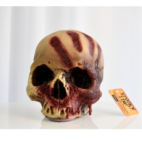 Skull with Bloody Handprint 15cm Ea