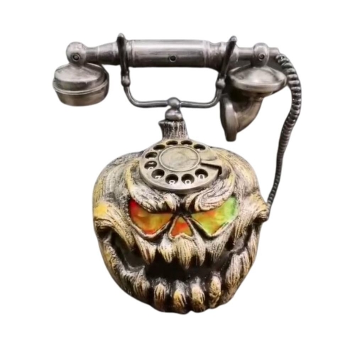 Telephone Skull Pumpkin Animated 28cm Ea