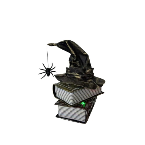 Witch Hat on Spellbook Animated 28cm Ea