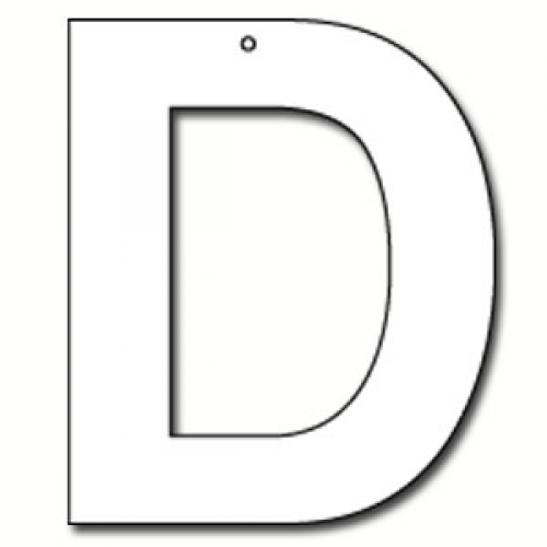 Cut Out Letter D Cardboard 28.5cm Ea