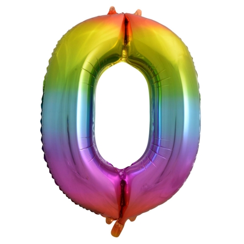 Balloon Foil Megaloon 86cm Zero Rainbow Ea