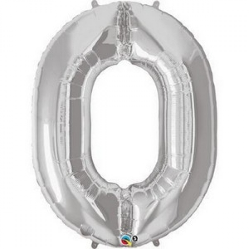 Balloon Foil Megaloon 86cm Zero Silver Ea