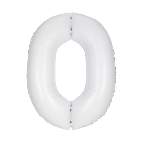 Balloon Foil Megaloon 86cm Zero White Ea