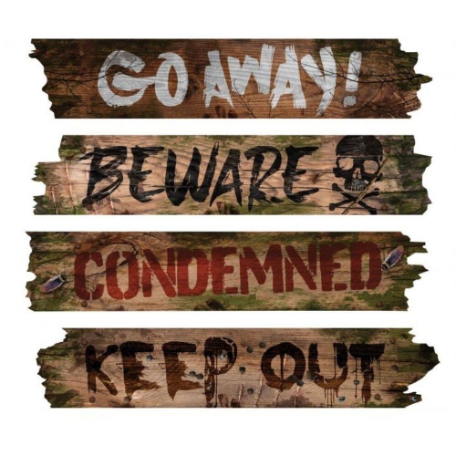 Window Boards Bloody Words 68cm x 13.75cm Pk 4 LIMITED STOCK