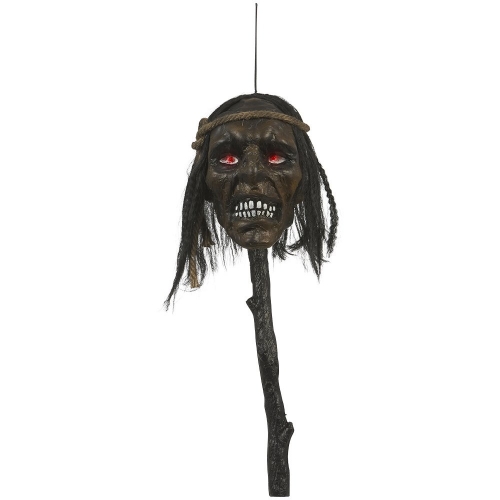 Skull on Stick with LED Eyes Rotting 55cm Ea LIMITED STOCK