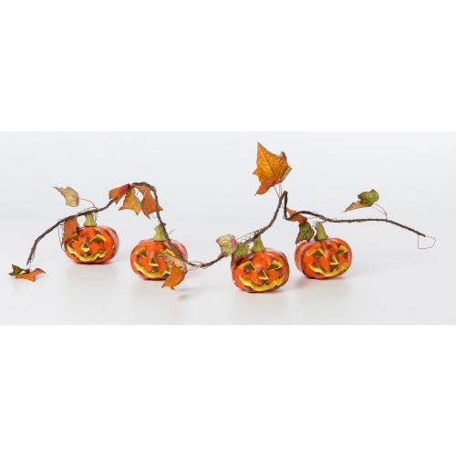 Pumpkin Garland with LED 1.85m Ea