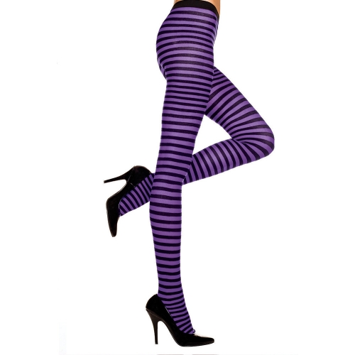 Tights Striped Black and Purple Ea