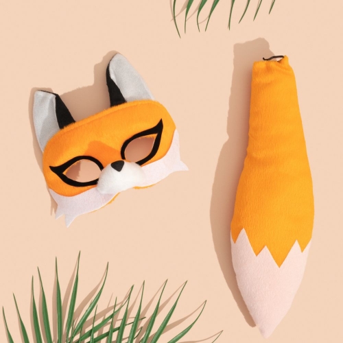 Animal Mask and Tail Set Fox Deluxe Ea