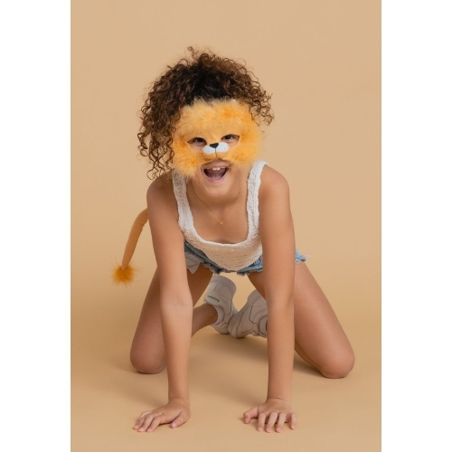 Animal Mask and Tail Set Lion Deluxe Ea