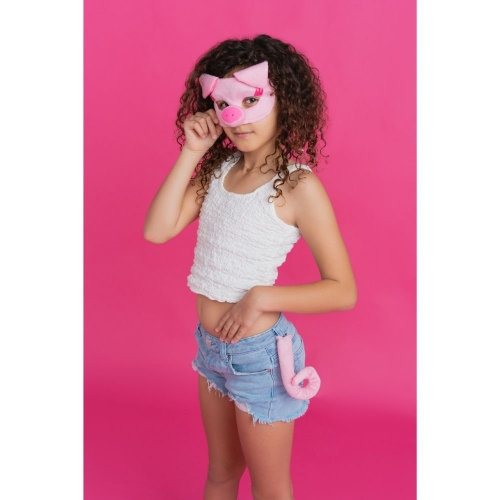 Animal Mask and Tail Set Pig Deluxe Ea