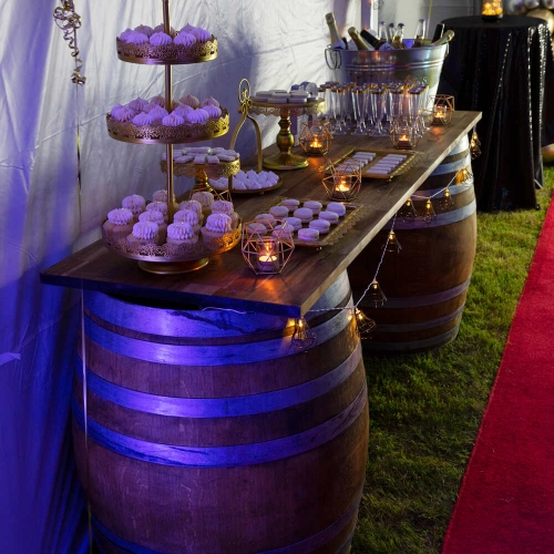 Wine Barrel Table 60cm x 2m HIRE Ea