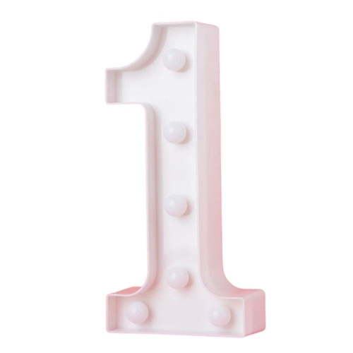 Number 1 LED Sign White 22cm Ea