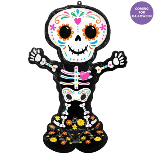 Balloon Foil AirLoonz Halloween Skeleton 1.32m Ea