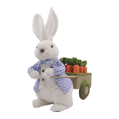 Easter Bunny Deluxe with Cart of Carrots 51cm Ea
