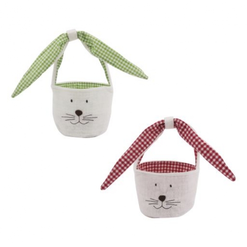 Easter Basket Fabric with Bunny Ears 22cm Ea