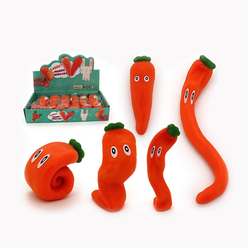 Easter Squeeze Carrot with Eyes 10cm Ea LIMITED STOCK