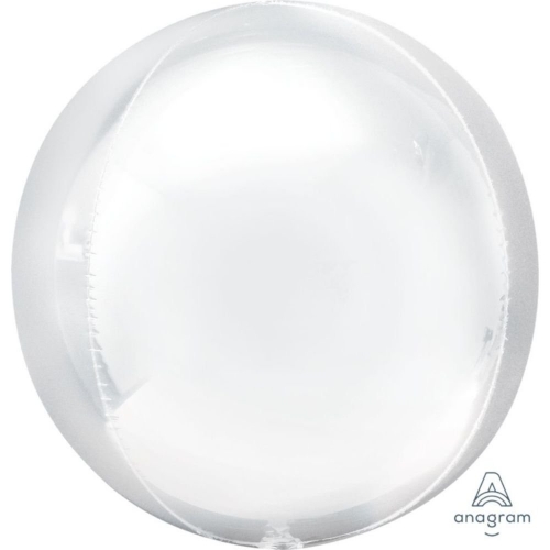 Balloon Foil Orbz White 38cm x 40cm Ea