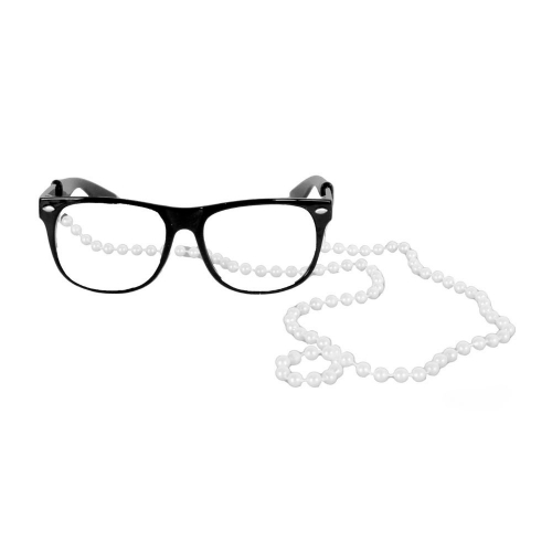 Glasses Grandma with Pearl Chain Ea